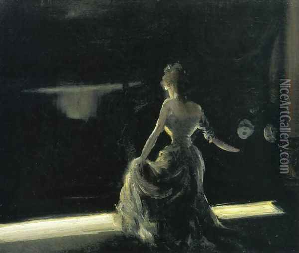 Girl on Stage Oil Painting - Everett Shinn