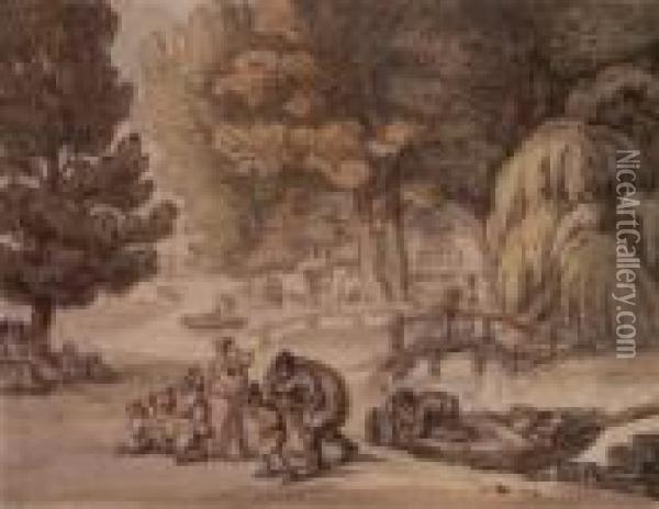 The Fisherman And His Family Oil Painting - Thomas Rowlandson