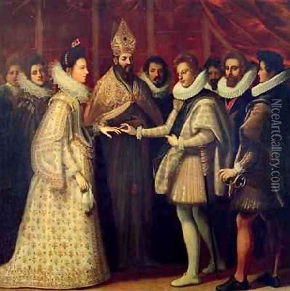 The Marriage of Catherine de Medici and Henri II Oil Painting - (Jacopo Chimenti) Empoli