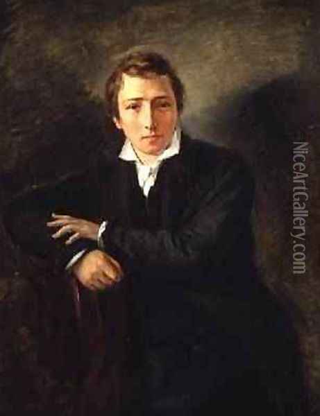 Portrait of Heinrich Heine 1797-1856 1831 Oil Painting - Moritz Daniel Oppenheim
