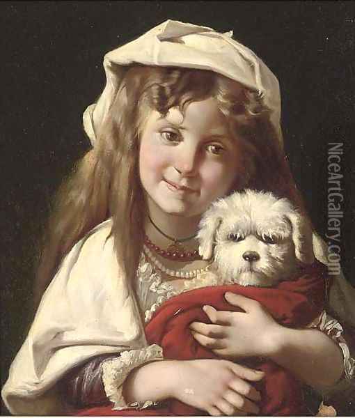 New friends Oil Painting - Claude-Marie Dubufe