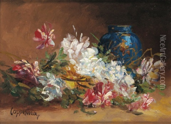 Blumenstuck Mit Einer Blauen Vase Oil Painting - Jacques Van Coppenolle