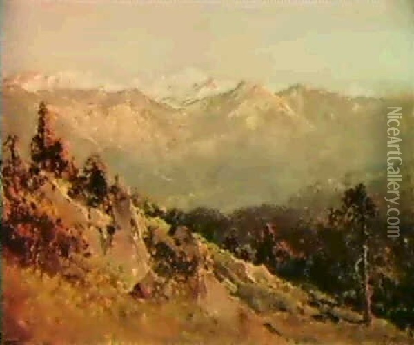 View Into The Valley Oil Painting - Thomas Hill