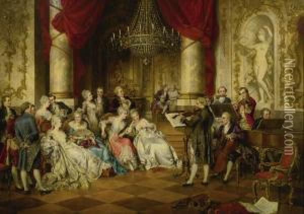 The Recital Oil Painting - Karl Schweninger