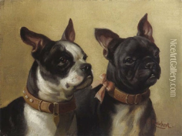 Terrierportraits Oil Painting - Carl Reichert