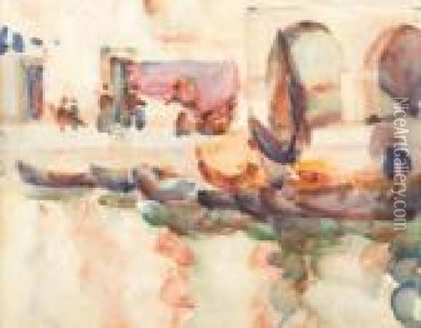 Quayside, Concarneau Oil Painting - Frances Mary Hodgkins