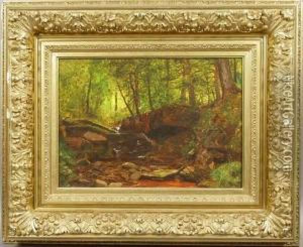 Woodland Interior Oil Painting - Jervis McEntee
