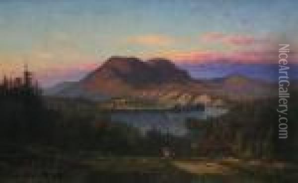 View Of The Oxbow And Mount Tom Oil Painting - John Joseph Enneking