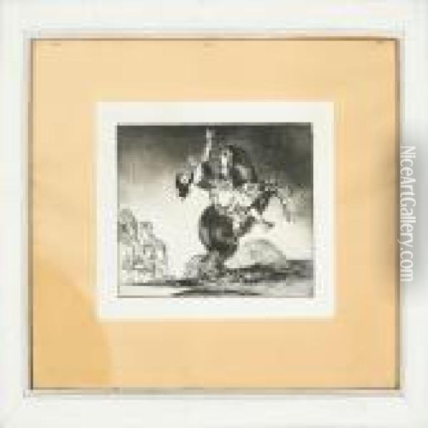 La Jeune Femme Emportee Par Un Cheval Qui Se Cabre Oil Painting - Francisco De Goya y Lucientes