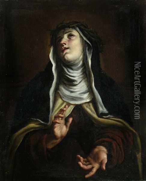 Bildnis Der Heiligen Katharina Von Siena Oil Painting - Jacopo Amigoni