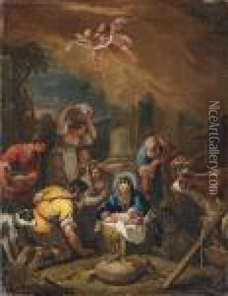 The Adoration Of The Shepherds Oil Painting - Sebastiano Ricci