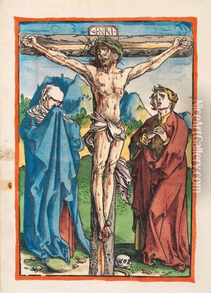 Christus Am Kreuz, Zwischen Maria Und Johannes Oil Painting - Hans Baldung Grien