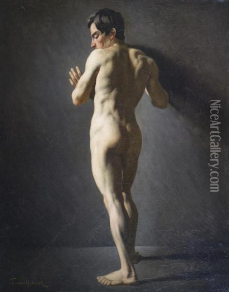 Nudo Accademico. Oil Painting - Paul Trouillebert