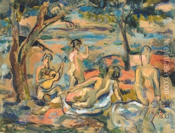 The Bathers Oil Painting - Vladimir Davidovich Baranoff-Rossine