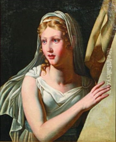 Portrait De Jeune Vestale Oil Painting - Pierre Narcisse Guerin