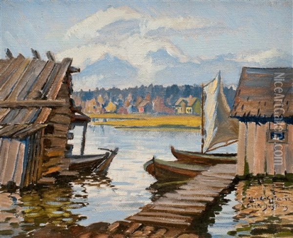 Shore View From Aland Oil Painting - Erik Juselius