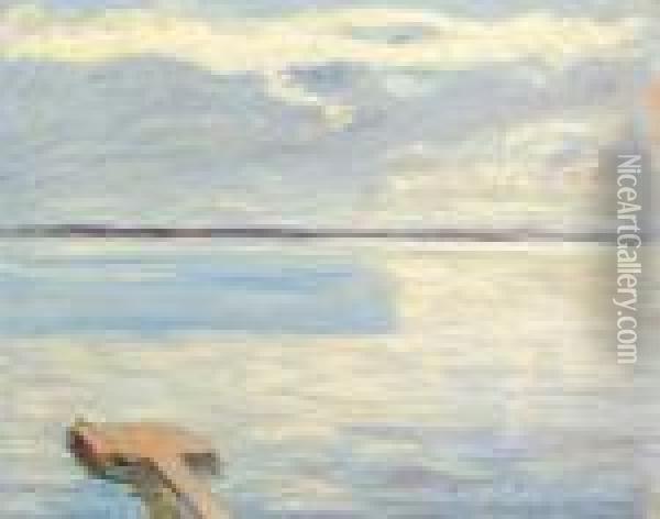 A View Of The Sea Oil Painting - Hugo Simberg