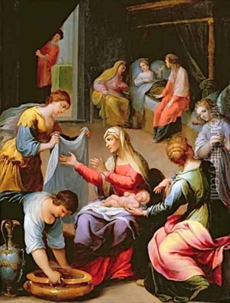 The Birth of the Virgin Oil Painting - Alessandro di Agostino Casolani