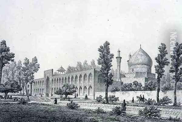 Madrasa-yi Masjid-i Shah Sultan Hussein, in Isfahan, from Voyage Pittoresque' of Persia Oil Painting - Pascal Xavier Coste