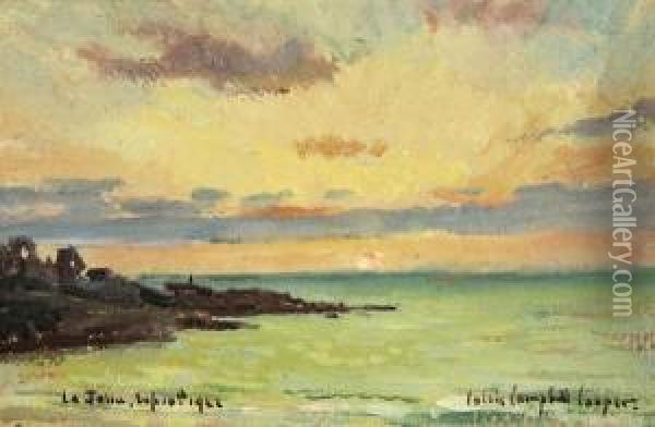 Sunset At La Jolla Cliffs Oil Painting - Colin Campbell Cooper
