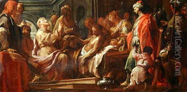 Study for Saint Matthew Resuscitating the Son of the King of Ethiopia Oil Painting - Francesco Trevisani