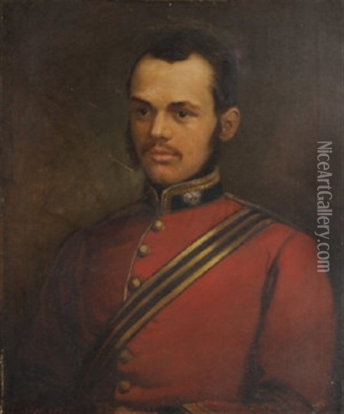 Portrait Of An Officer Oil Painting - James Butler Brenan