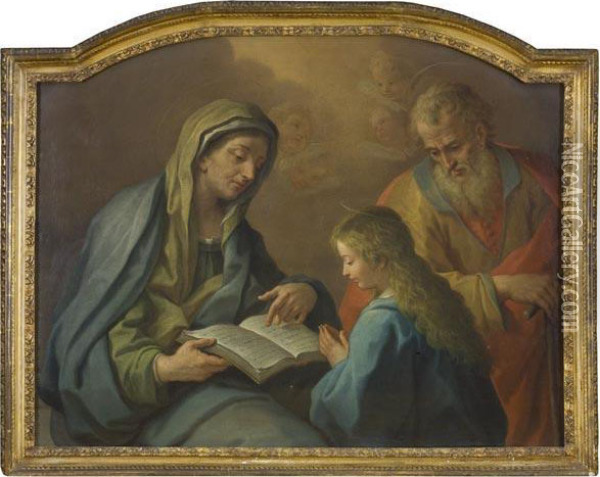 L'educazione Della Vergine Oil Painting - Paolo di Matteis