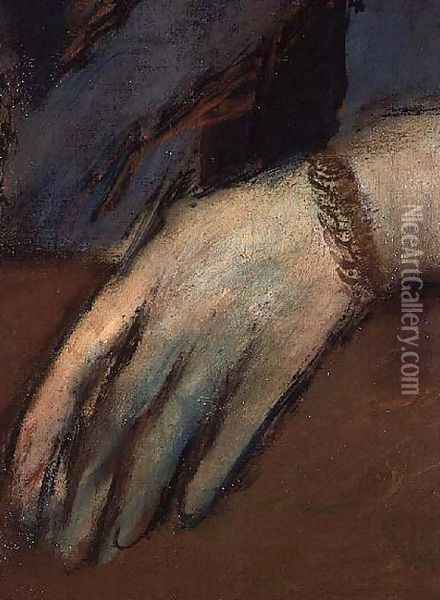 Portrait of Helene Rouart (detail) Oil Painting - Edgar Degas