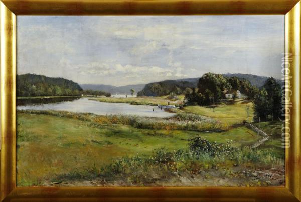 Sommarlandskap Oil Painting - Olof Hermelin