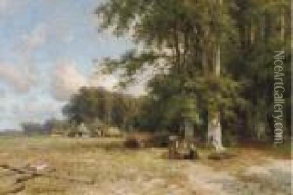 At The Edge Of A Forest Oil Painting - Piet Schipperus