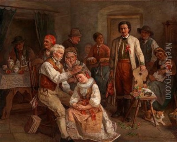 The Noble Croatian Bride Oil Painting - Mathilde Esch