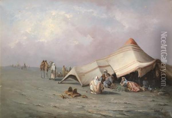 Campement Arabe Oil Painting - Inoel