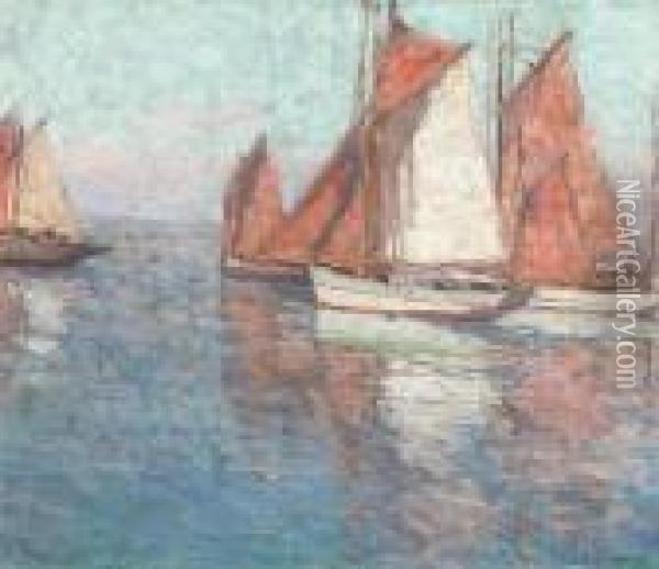 Fishing Boats Oil Painting - Edgar Alwin Payne