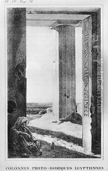 Egyptian Columns, illustration from letters written from Egypt and Nubia (plate IV, page 75) published 1833 Oil Painting - Jean Francois Champollion