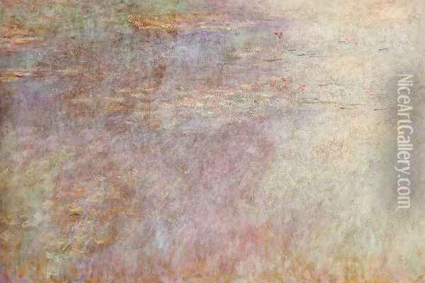 Water-Lillies Pond (left half) Oil Painting - Claude Oscar Monet