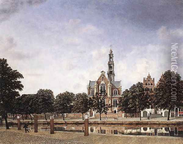 View of the Westerkerk, Amsterdam c. 1660 Oil Painting - Jan Van Der Heyden