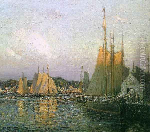 Evening in the Harbor 1910 Oil Painting - Wilson Henry Irvine