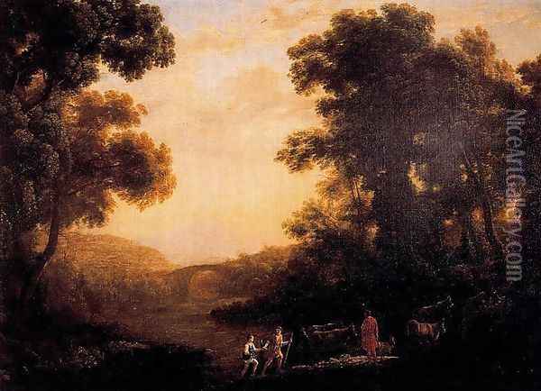 Ford of a river Oil Painting - Claude Lorrain (Gellee)