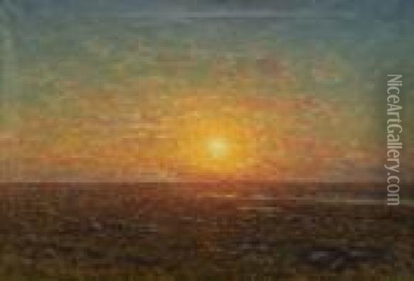Solnedgang Over Alvaret Oil Painting - Per Ekstrom