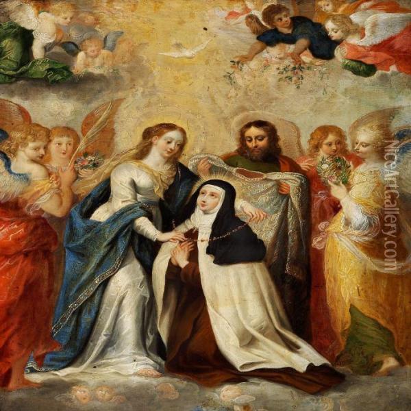 The Revelation Of The Holy Teresa Of Avila Oil Painting - Frans II Francken