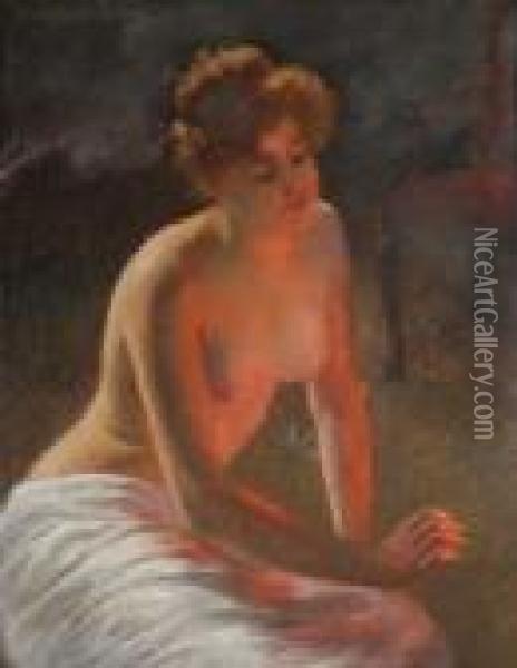 Femme Dans Un Interieur Oil Painting - Pierre Carrier-Belleuse