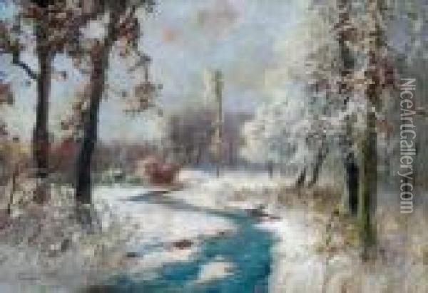 Winterlandschaft Oil Painting - Antal Neogrady