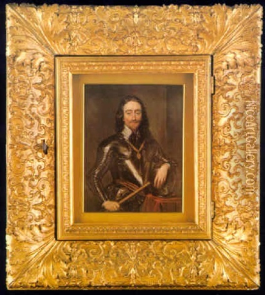 Portrait Of King Charles I In Armour Oil Painting - Henry Bone