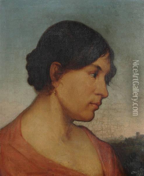 Portret Van Een Vrouw In Profiel Oil Painting - Carle van Loo