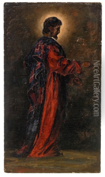 The Figure Of Christ (preliminary Study) Oil Painting - Vasili Dimitrievich Polenov