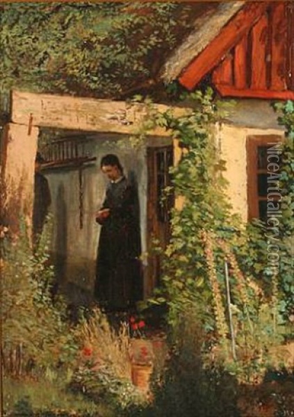 A Date In Rorvig, Denmark Oil Painting - Hans Nikolaj Hansen