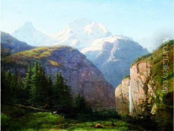 Vue De La Jungfrau Oil Painting - Henri Philippe George Julliard