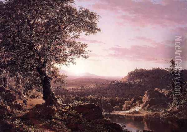 July Sunset Berkshire County Massachusetts Oil Painting - Frederic Edwin Church