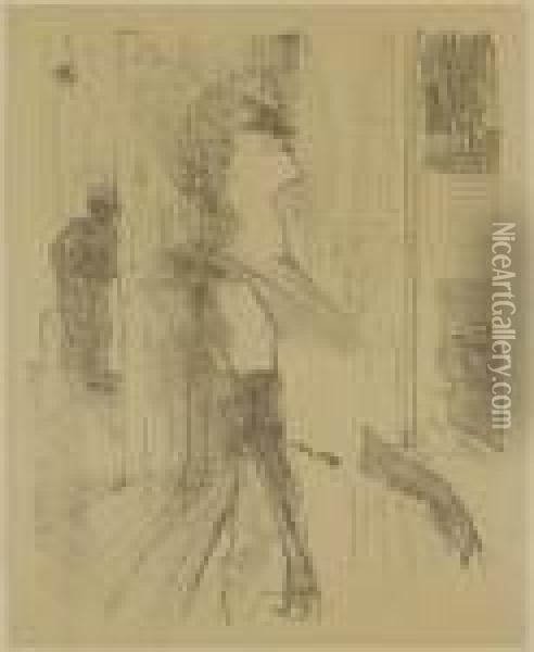 Yvette Guilbert, Sur La Scene Oil Painting - Henri De Toulouse-Lautrec