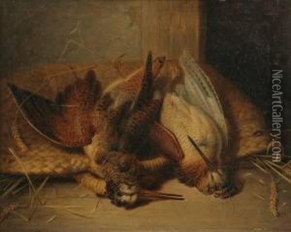 Two Pheasants After The Hunt Oil Painting - George Stevens